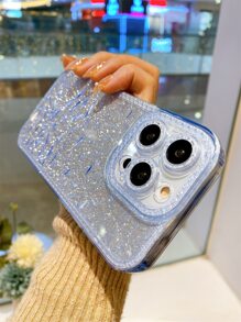 Vỏ điện thoại trang trí rhinestone - Màu xanh nhạt - Xem 9