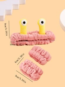 3入組卡通眼睛裝飾沐浴髮帶和沐浴腕帶現代滌綸沐浴髮帶和腕帶旅行