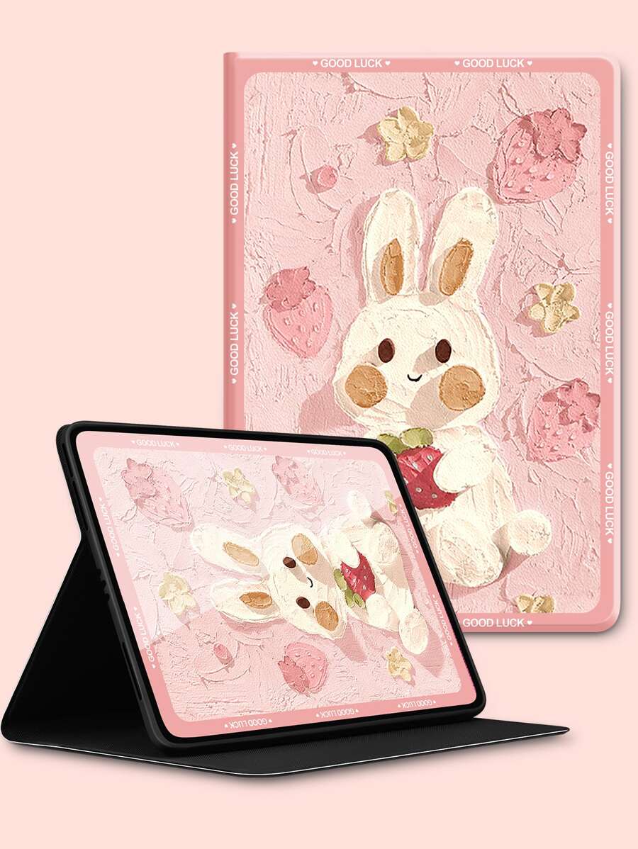 Cartoon Rabbit Pattern Case Compatible With iPad - Multicolor - View 1