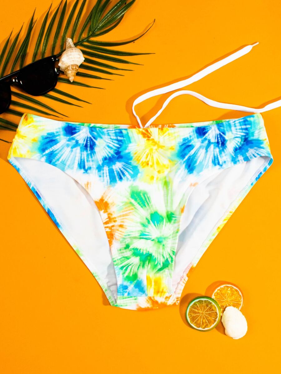 Manfinity Men Tie Dye Swim Brief - Multicolor - View 1