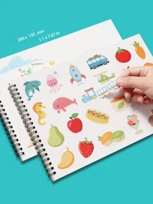 2pcs Cartoon Graphic Random Spiral Sketchbook