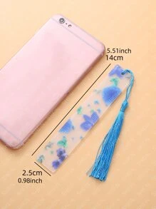 1pc Flower Transparent Acrylic Bookmark 5.51*1.18inch/14*3CM - Multicolor - View 2
