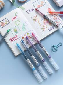 Style Colorful Liquid Rollerball Pen, Large Capacity, 10pcs Random Label Color - Multicolor - View 8