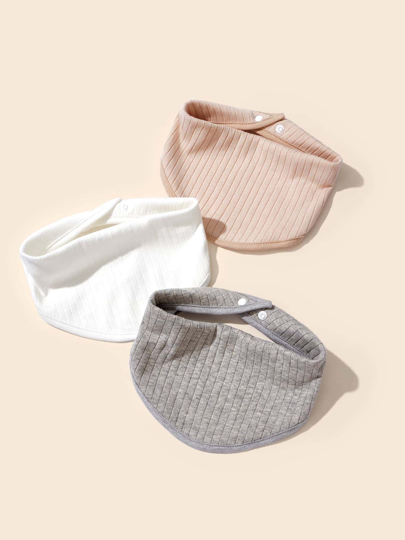 3pcs Baby Solid Bib - Multicolor - View 1