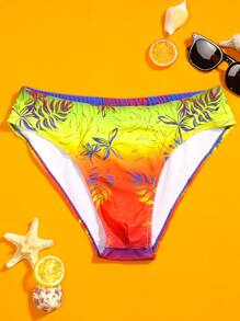 Manfinity Men Ombre Tropical Print Swim Brief - Multicolor - View 1