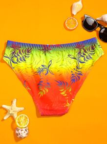 Manfinity Men Ombre Tropical Print Swim Brief - Multicolor - View 2