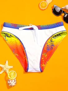 Manfinity Men Ombre Tropical Print Swim Brief - Multicolor - View 5
