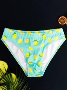 Manfinity Hombres Calzoncillo de natación con estampado de limón - Multicolor - Ver 1