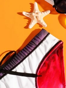 Manfinity Men Tie Dye Drawstring Waist Swim Brief - Multicolor - View 4