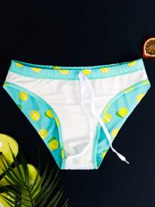 Manfinity Hombres Calzoncillo de natación con estampado de limón - Multicolor - Ver 3