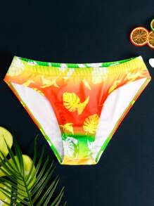 Manfinity Hombres Calzoncillo de natación de ombré & con estampado tropical - Multicolor - Ver 1