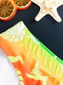 Manfinity Hombres Calzoncillo de natación de ombré & con estampado tropical - Multicolor - Ver 3