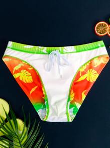 Manfinity Hombres Calzoncillo de natación de ombré & con estampado tropical - Multicolor - Ver 4