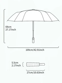 1pc Contrast Binding Umbrella - Burgundy - View 2