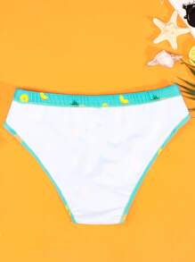 Manfinity Swimmode Men Pineapple Print Swim Brief - Mint Blue - View 5