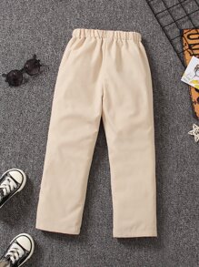 SHEIN 小男童馬刺繡長褲