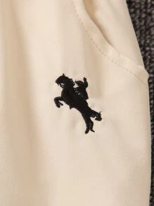 SHEIN 小男童馬刺繡長褲