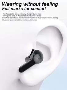 WoSD真無線耳機，運動耳機防水立體聲，手機高保真立體聲音樂 - 黑色 - 查看 5