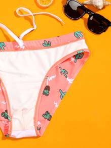 Manfinity Hombres Calzoncillo de natación con estampado de cactus - Multicolor - Ver 3