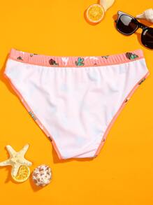 Manfinity Hombres Calzoncillo de natación con estampado de cactus - Multicolor - Ver 4