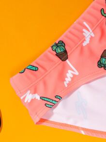 Manfinity Hombres Calzoncillo de natación con estampado de cactus - Multicolor - Ver 5
