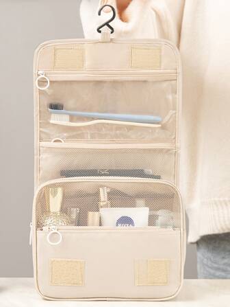 Stor kapacitet vattentät rese-necessär, bärbar hängande grooming-organiseringsväska, praktisk handbagage-sminkpåse för affärsresor tillbaka till skolan-material