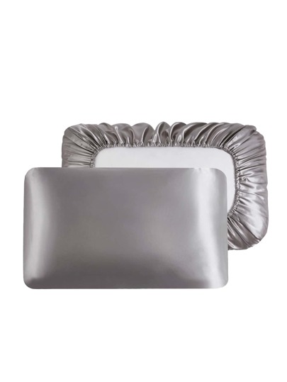 غطاء وسادة ساتان سادة زوج واحد بدون حشوة