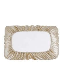 1pair Plain Satin Pillowcase Without Filler, Simple Polyester Pillow Cover For Bedroom