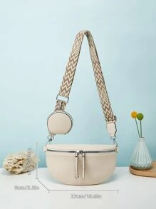 Túi đeo hông thời trang Châu Âu & Mỹ đa năng thanh lịch cho việc đi lại - Màu be - Xem 3