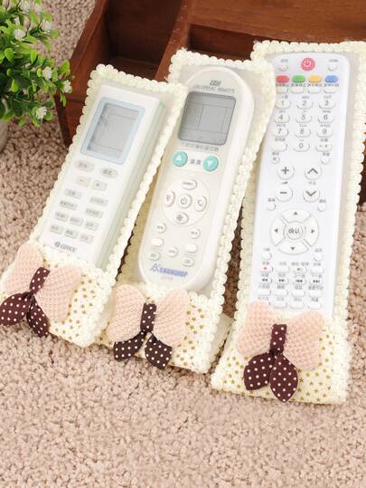 3 stuks Bow Detail Afstandsbediening Cover Voor School, Kantoor, Huishouden, Reizen, Tas, Organizer, Opslag