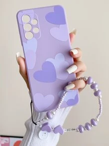 手机挂件 16 心形图案手机壳带挂绳 适用于 15/15Pro/15Plus/15Promax 卡哇伊防水防震防摔防刮 - 彩色 - 查看 1