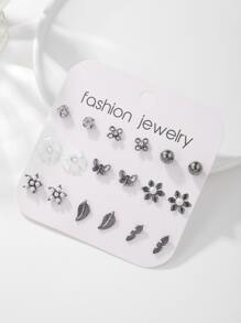 RINTOLER đôi khuyên tai hình chiếc lá - màu đen - Xem 1