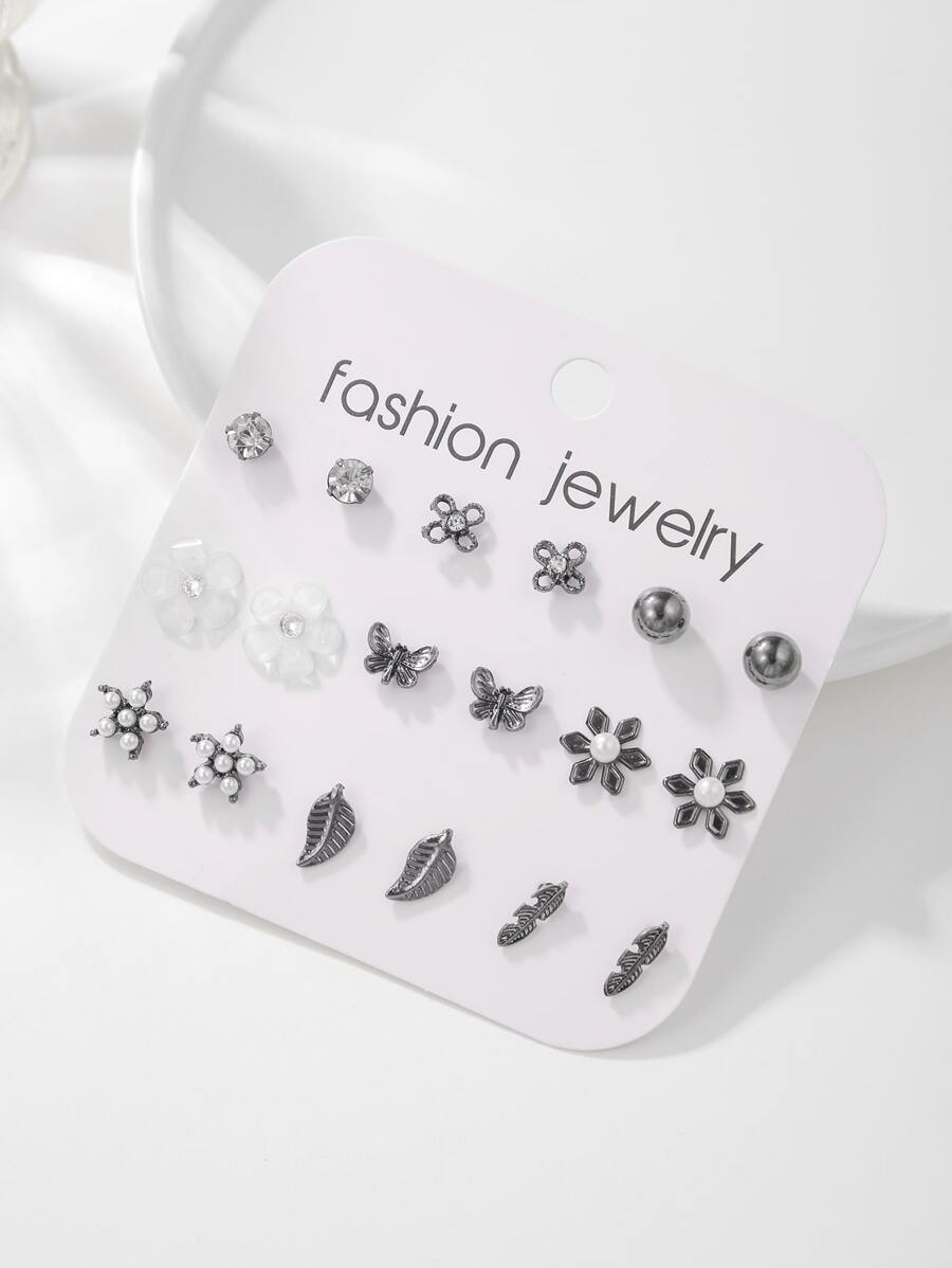 RINTOLER đôi khuyên tai hình chiếc lá - màu đen - Xem 1