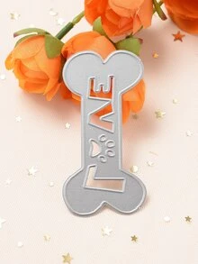 1入組不銹鋼切割模具現代骨頭和字母設計蝕刻模板工藝模具適合DIY