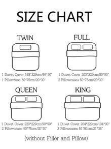 3pcs/set Flower Pattern Duvet Cover Set(1 Duvet Cover & 2 Pillowcase) Modern Polyester Bedding Set For Home, All Season - Multicolor - View 2