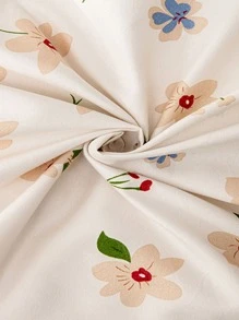 3pcs/set Flower Pattern Duvet Cover Set(1 Duvet Cover & 2 Pillowcase) Modern Polyester Bedding Set For Home, All Season - Multicolor - View 7