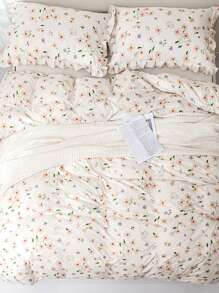 3pcs/set Flower Pattern Duvet Cover Set(1 Duvet Cover & 2 Pillowcase) Modern Polyester Bedding Set For Home, All Season - Multicolor - View 8