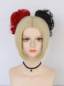 Short Straight Cosplay Synthetic Wig - Multicolor - View 5