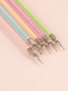 双头水钻笔，五件套美甲点钻套装，点钻花笔和珠钻笔，适用于专业美甲沙龙和家庭DIY。 - 彩色 - 查看 2