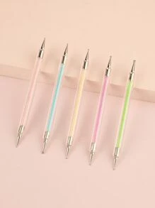 双头水钻笔，五件套美甲点钻套装，点钻花笔和珠钻笔，适用于专业美甲沙龙和家庭DIY。 - 彩色 - 查看 4