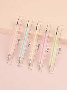 双头水钻笔，五件套美甲点钻套装，点钻花笔和珠钻笔，适用于专业美甲沙龙和家庭DIY。 - 彩色 - 查看 5