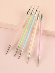 双头水钻笔，五件套美甲点钻套装，点钻花笔和珠钻笔，适用于专业美甲沙龙和家庭DIY。 - 彩色 - 查看 6