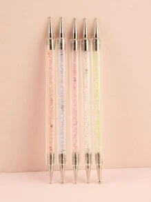 Double-Headed Rhinestone Stick, Five-Piece Nail Art Point Drill Set, Point Flower Pen And Bead-Set Diamond Pen, Suitable For Professional Nail Salons And Home DIY. - Multicolor - View 1