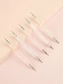 Double-Headed Rhinestone Stick, Five-Piece Nail Art Point Drill Set, Point Flower Pen And Bead-Set Diamond Pen, Suitable For Professional Nail Salons And Home DIY. - Multicolor - View 3