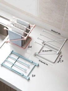 1pc Foldable Plastic Drain Rack,Simple Solid Creative Storage Rack For Bottle,Towel - Multicolor - View 2