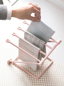 1pc Foldable Plastic Drain Rack,Simple Solid Creative Storage Rack For Bottle,Towel - Multicolor - View 5