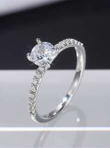 Nhẫn Trang Trí Đá Cubic Zirconia - Bạc - Xem 2