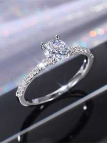 Nhẫn Trang Trí Đá Cubic Zirconia - Bạc - Xem 3