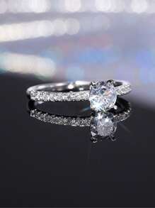 Nhẫn Trang Trí Đá Cubic Zirconia - Bạc - Xem 4