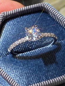 Nhẫn Trang Trí Đá Cubic Zirconia - Bạc - Xem 5